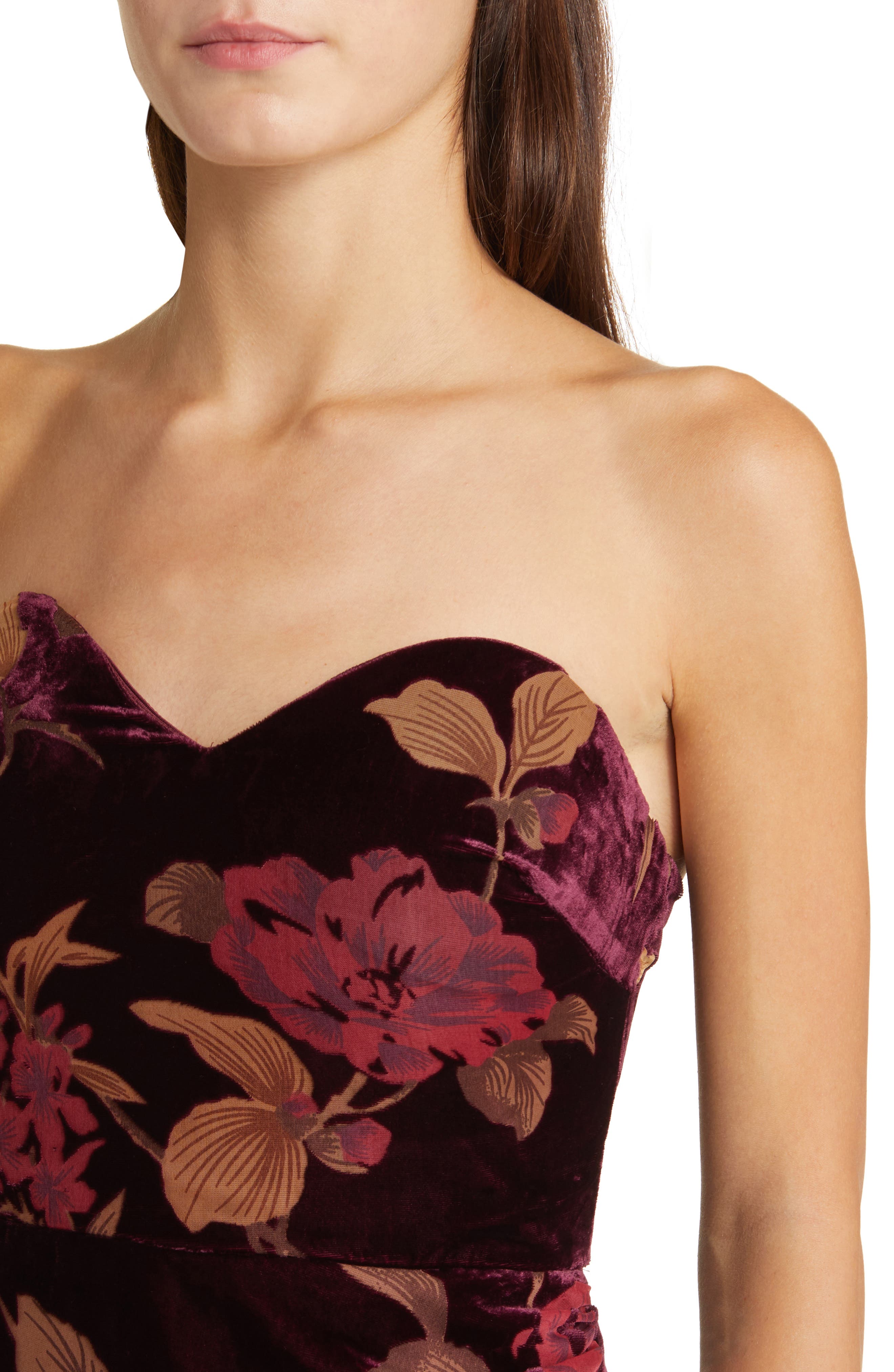 lulus velvet burgundy dress Self-Portrait main image 1