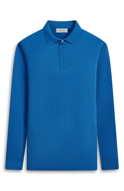 Shop Bugatchi Honeycomb Knit Long Sleeve Polo In Sapphire