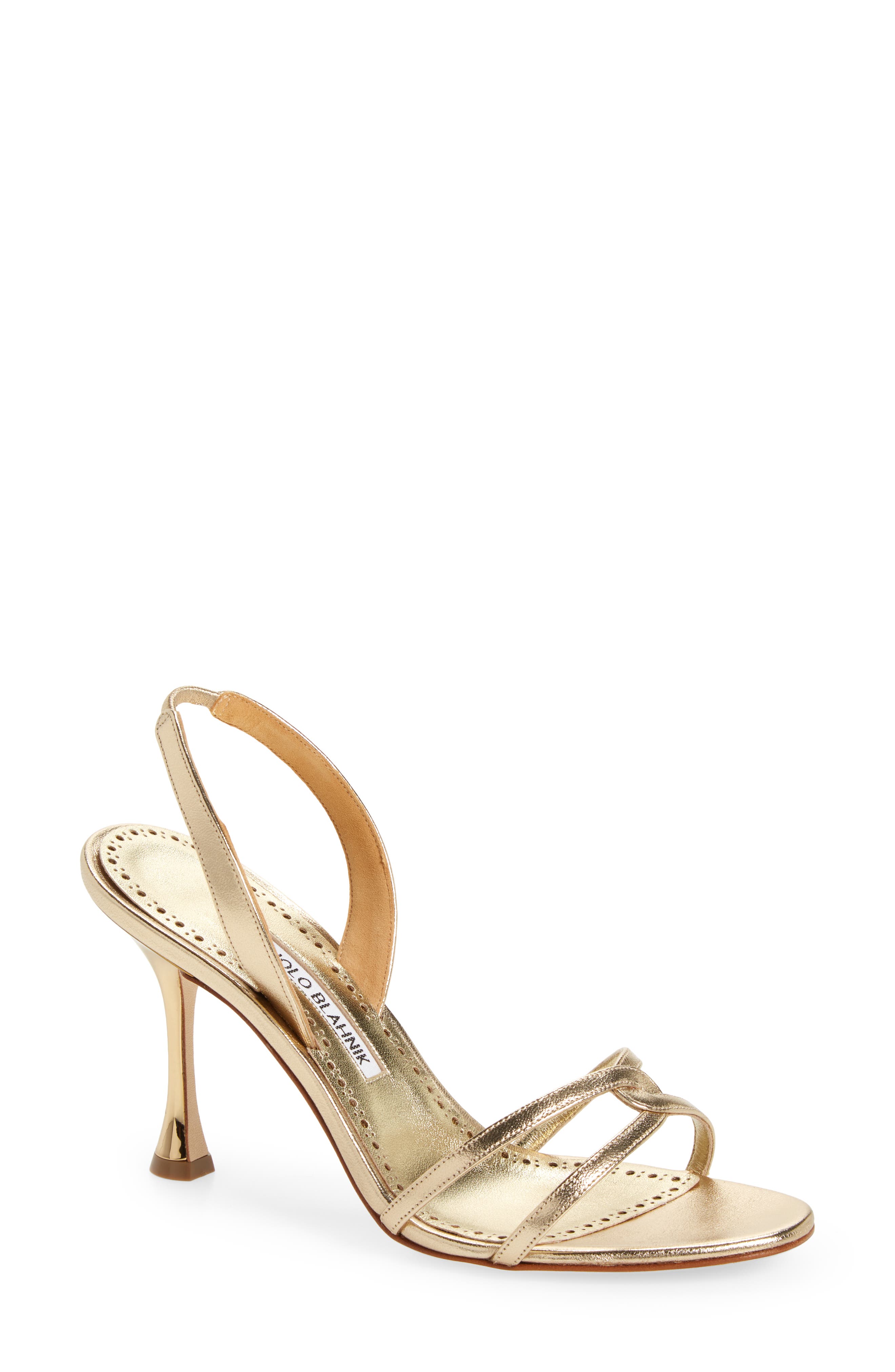 Manolo Blahnik Racita Metallic Slingback Sandal Nordstrom & Cash Back