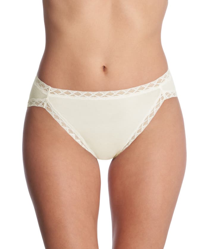 Shop Natori Bliss Cotton French Cut Brief In Ivory