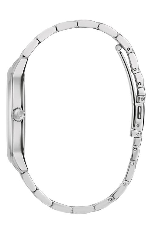 Bulova Diamond Dial Three Hand Quartz Bracelet Watch, 40mm In Silver