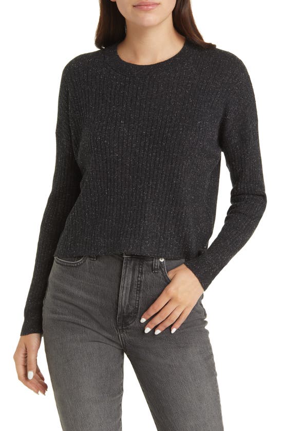 Madewell Donegal Lansdale Crop Pullover Sweater In True Black