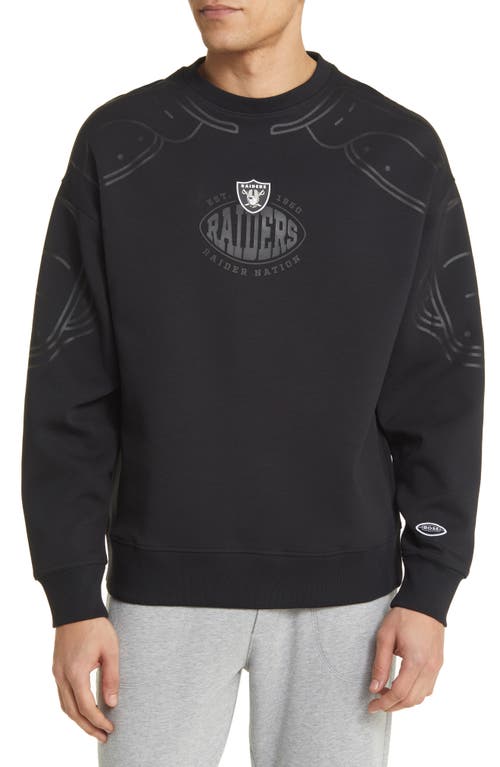 Shop Hugo Boss Boss X Nfl Blitz Crewneck Sweatshirt In Las Vegas Raiders Black