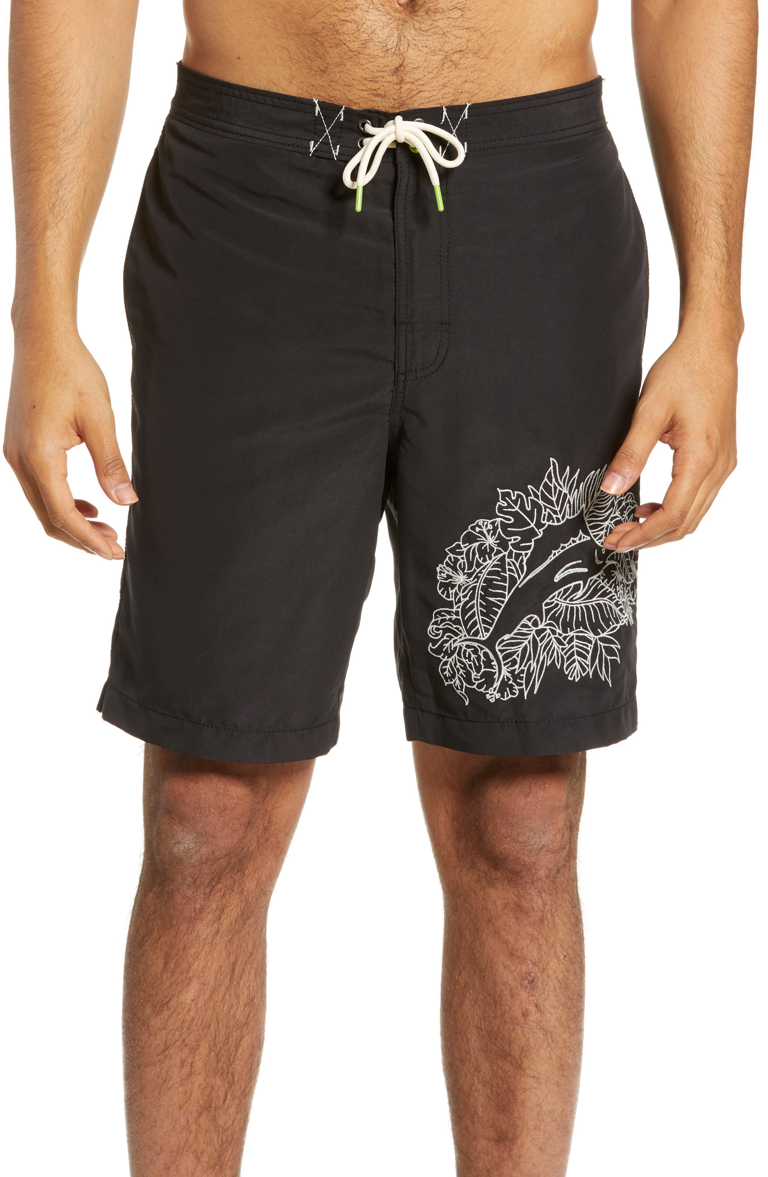 Tommy Bahama Baja Marlin Hideaway Print Board Shorts, Black