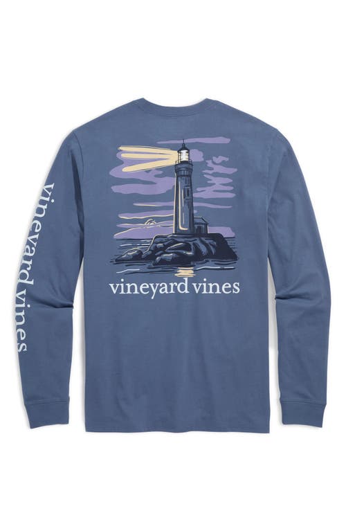 VINEYARD VINES VINEYARD VINES LIGHTHOUSE AT DUSK LONG SLEEVE COTTON GRAPHIC T-SHIRT 