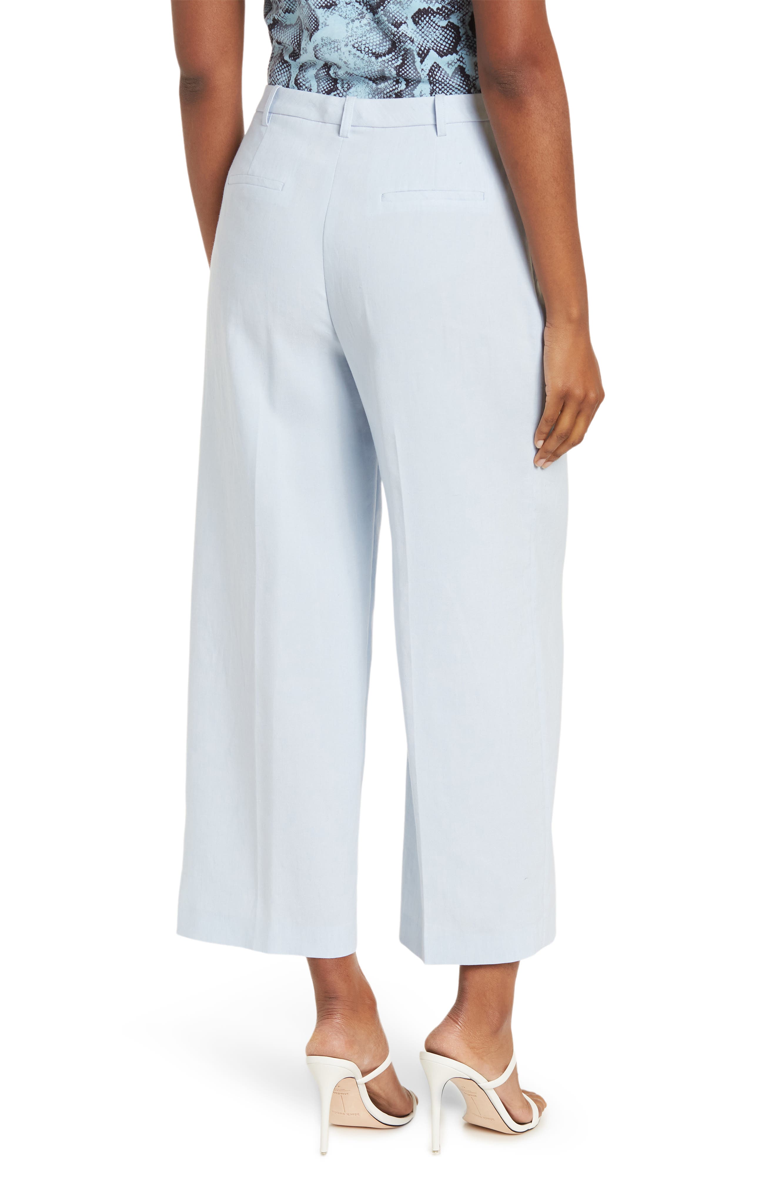 Elie Tahari Faye Wide Leg Linen Blend 