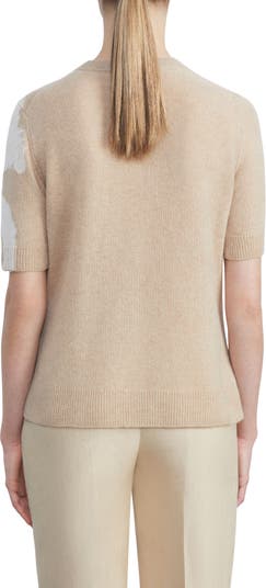 Lafayette 148 New York Women's Short-Sleeve Cashmere Sweater - Cloud Multi - Size Xs