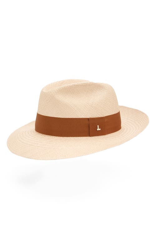 Lafayette 148 Icon Straw Panama Hat In Beige/copper