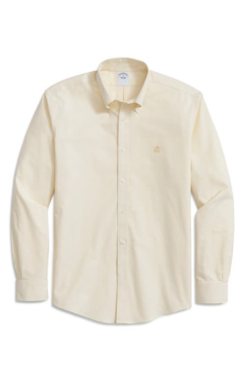 Brooks Brothers Regular Fit Stretch Button-Down Oxford Shirt Mellow Yellow at Nordstrom,