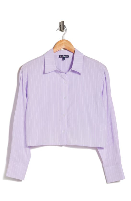 Freshman Pinstripe Long Sleeve Button-up Shirt In Purple