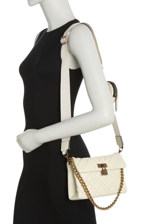 Kurt Geiger London Brixton Lock Convertible Crossbody Bag In Bone