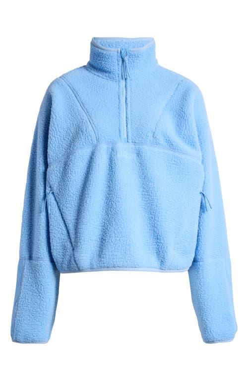 Shop Halfdays Pieper Water Repellent Recycled Polyester Fleece Quarter Zip Top In Forget Me Not