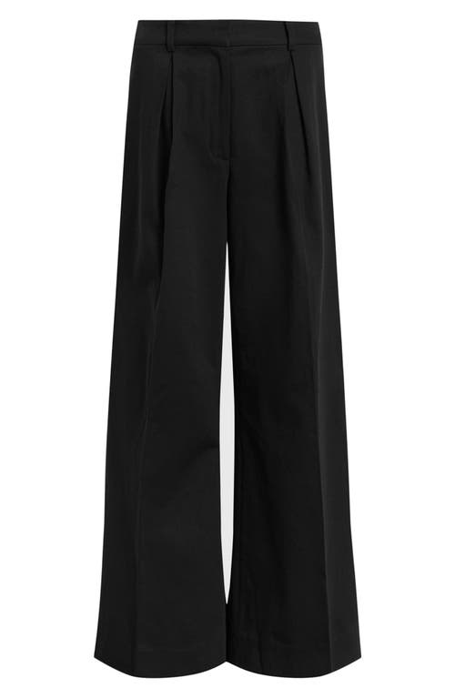 Shop Allsaints Hally Pleat Front Wide Leg Pants In Black