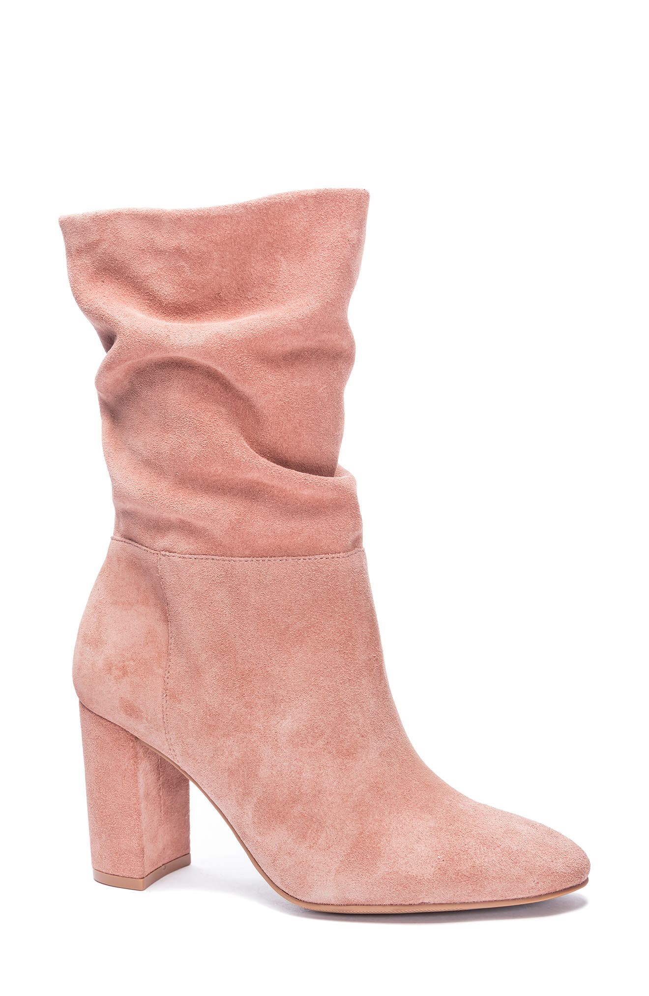 blush pink suede boots