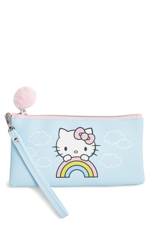 Studio OH! x Hello Kitty Rainbow Skies Pencil Case Wristlet in Blue Multi at Nordstrom