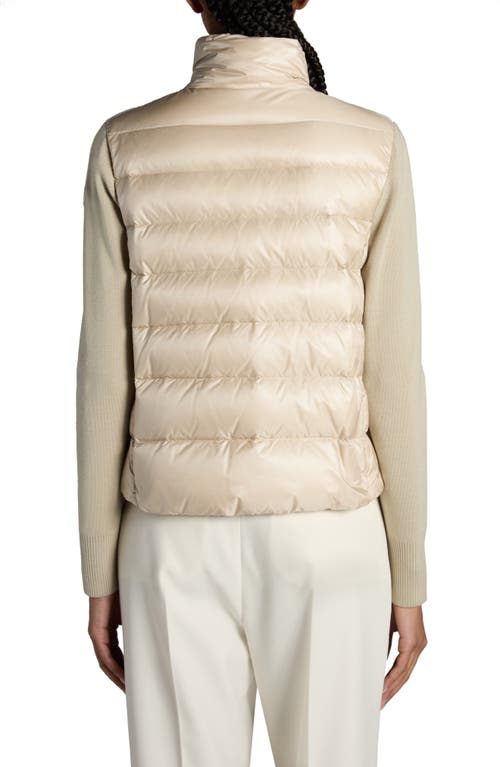 Moncler Lightweight Wool Puffer Cardigan In Neutral