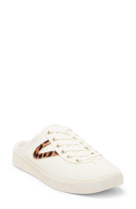 Tretorn Nylite Mule Sneaker In White/ Leopard
