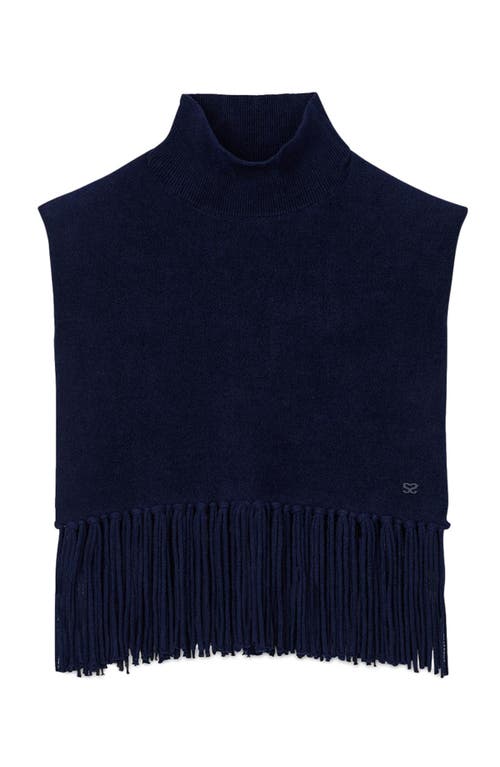 Sandro Velvet Knit Scarf Collar In Navy Blue