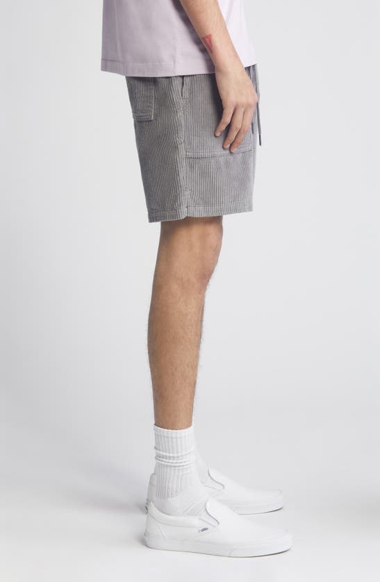 Shop Bp. Elastic Waist Corduroy Shorts In Grey Steel
