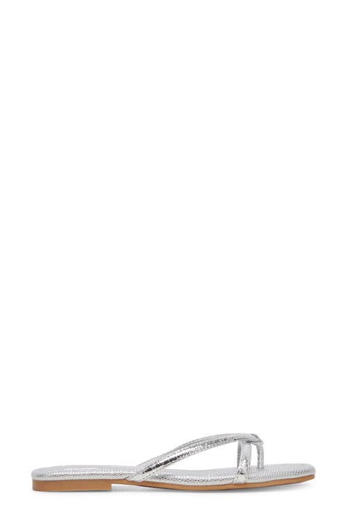 Shop Dolce Vita Lucca Flip Flop In Silver Distressed Leather