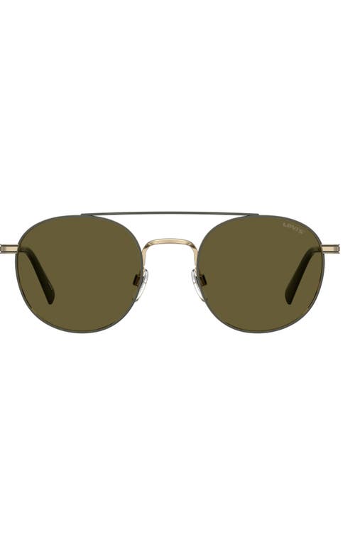 levi's 54mm Round Sunglasses in Gold /Green