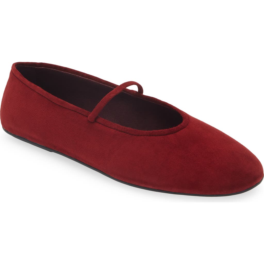 Jeffrey Campbell Dancerina Mary Jane Ballet Flat In Wine Suede