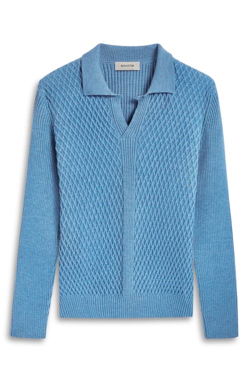 Shop Bugatchi Merino Wool Johnny Collar Sweater In Cobalt