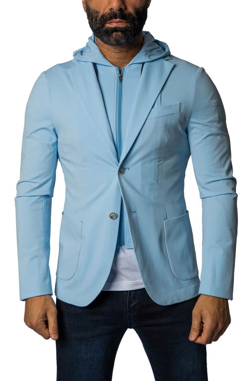 Shop Maceoo Nigelle Stretch Jacket & Removable Hooded Bib In Blue