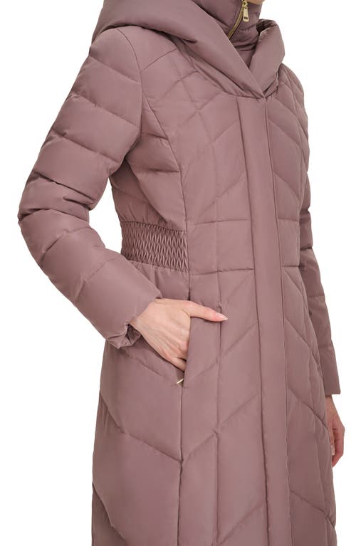 Cole Haan Signature Taffeta Puffer Coat With Quilted Zip Bib In Mauve