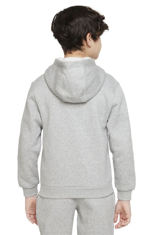 Nike Big Kids Sportswear Club Fleece Full-zip Hoodie In Dk Grey Heather/grey/white