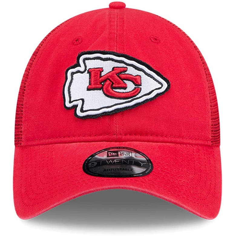 Shop New Era Red Kansas City Chiefs Game Day 9twenty Adjustable Trucker Hat