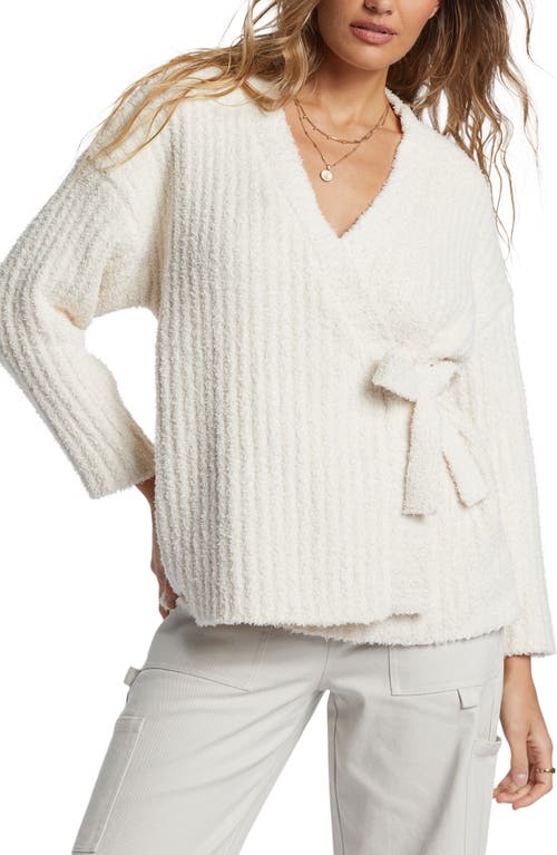 Shop Billabong Dawn Paradise Sand Oversize Rib Wrap Cardigan In White Cap