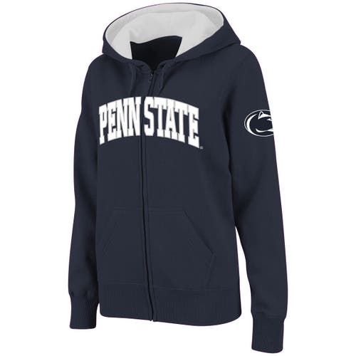 COLOSSEUM Women's Stadium Athletic Navy Penn State Nittany Lions Arched Name Full-Zip Hoodie