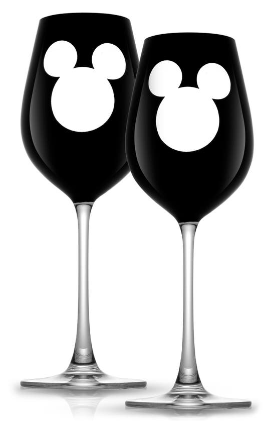 Joyjolt Set Of 2 Disney® White Wine Glass In Clear