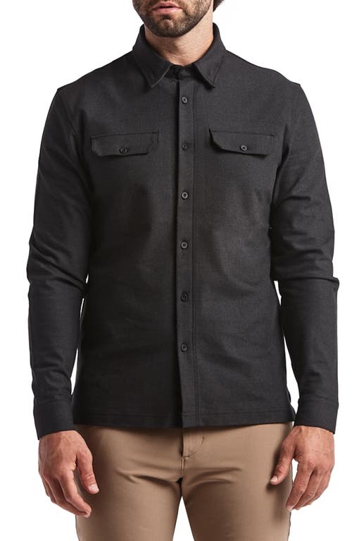 Stretch Thermal Button-Up Shirt in Heather Charcoal