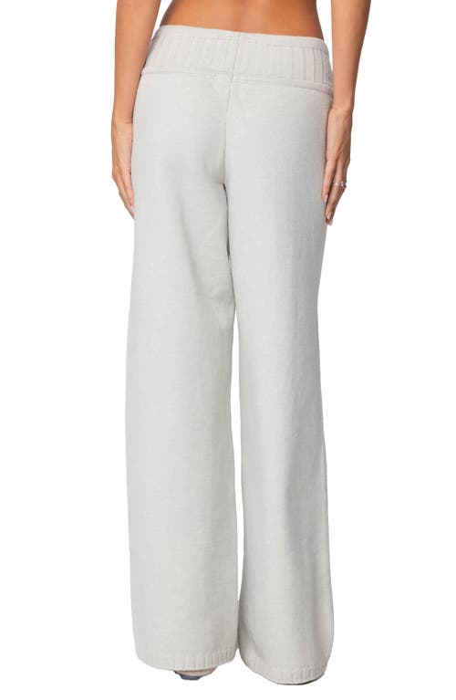Edikted Russel Straight Leg Knit Pants In Light-gray