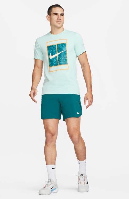 Shop Nike Court Dri-fit Slam Tennis Shorts In Geode Teal/teal Nebula/white