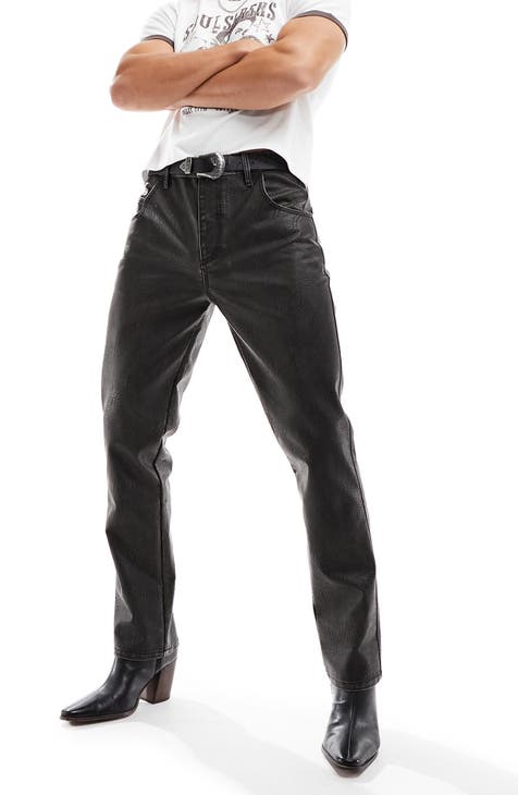 Faux Leather Pants - Black - Men