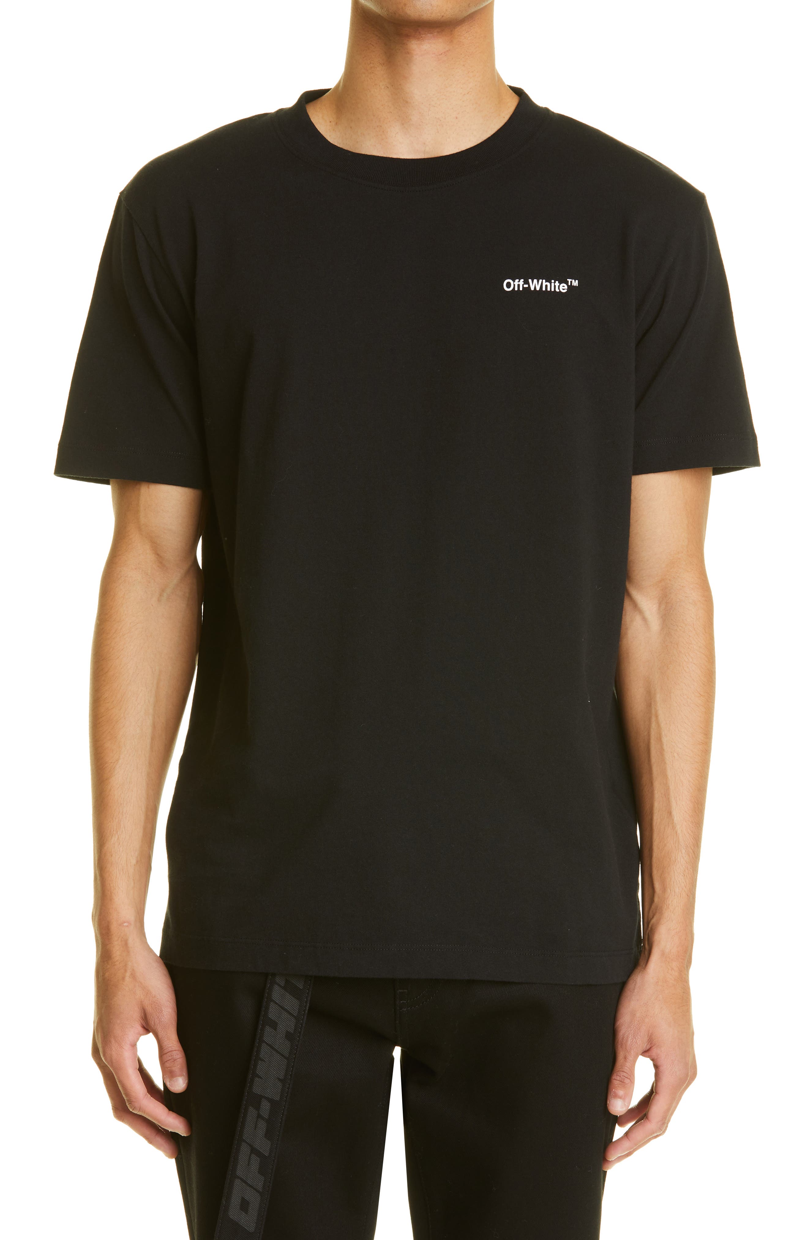 off white t shirt with strap