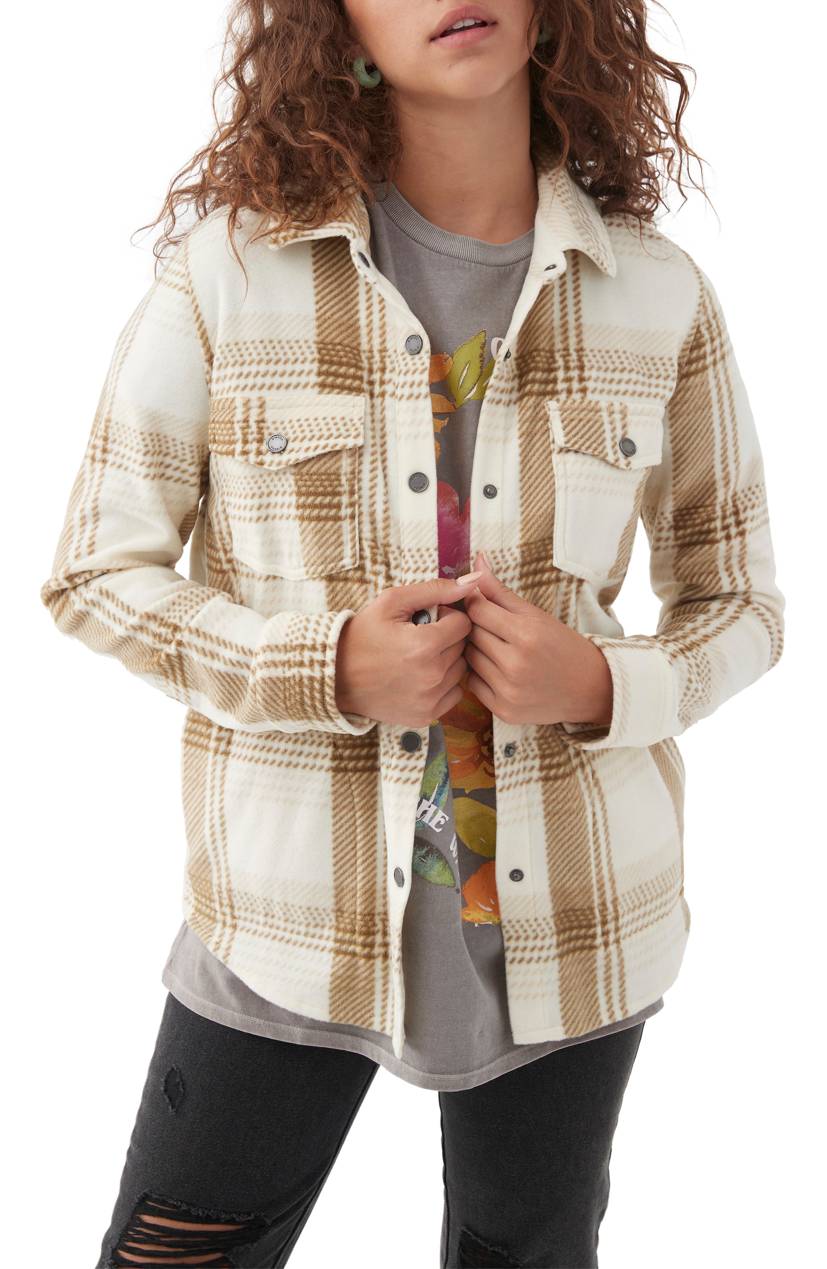 O'Neill Zuma Plaid Fleece Shirt Jacket 