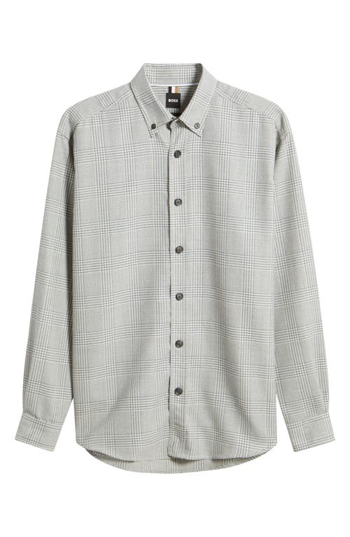 Hugo Boss Boss Olly Glen Plaid Wool Button-down Shirt In Navy