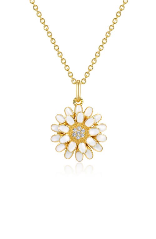 Dainty Daisy Simulated Diamond Necklace in White
