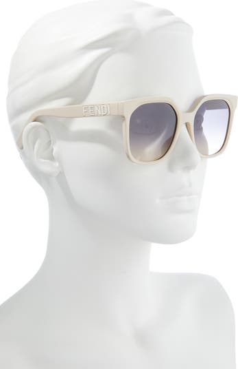 Fendi Lettering Square Sunglasses, 55mm - Black/Brown Gradient