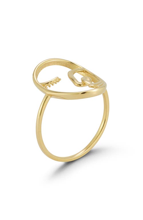 Ember Fine Jewelry 14k Gold Artsy Face Ring In Gold