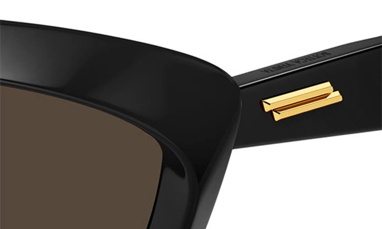 Shop Bottega Veneta 53mm Rectangular Sunglasses In Black