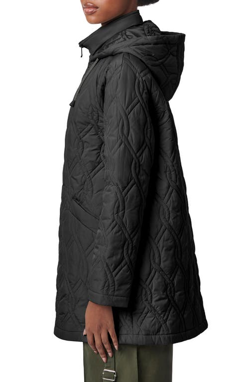 Shop Bernardo Arboretum Onion Quilted Hooded Jacket In Black