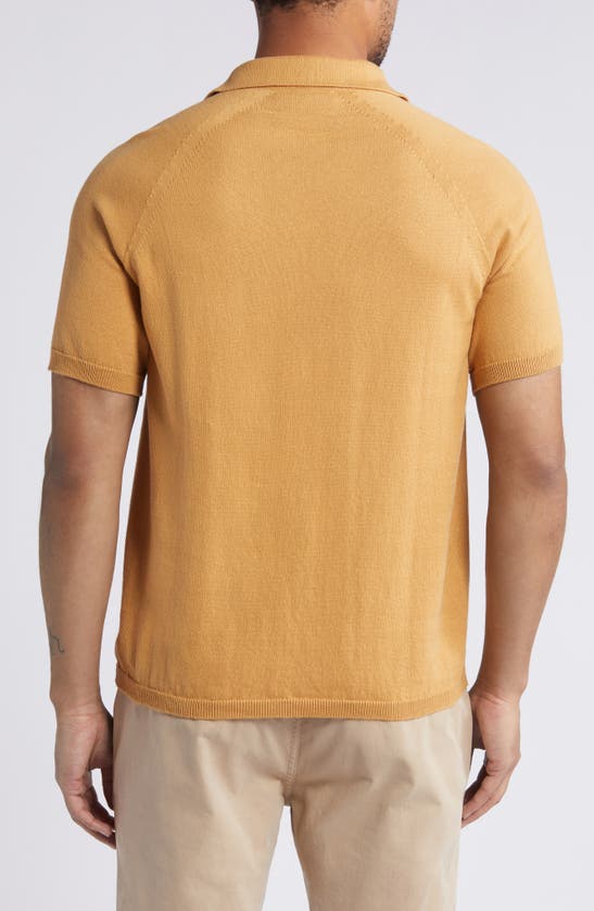 Shop Peregrine Emery 2.0 Organic Cotton Johnny Collar Polo In Amber