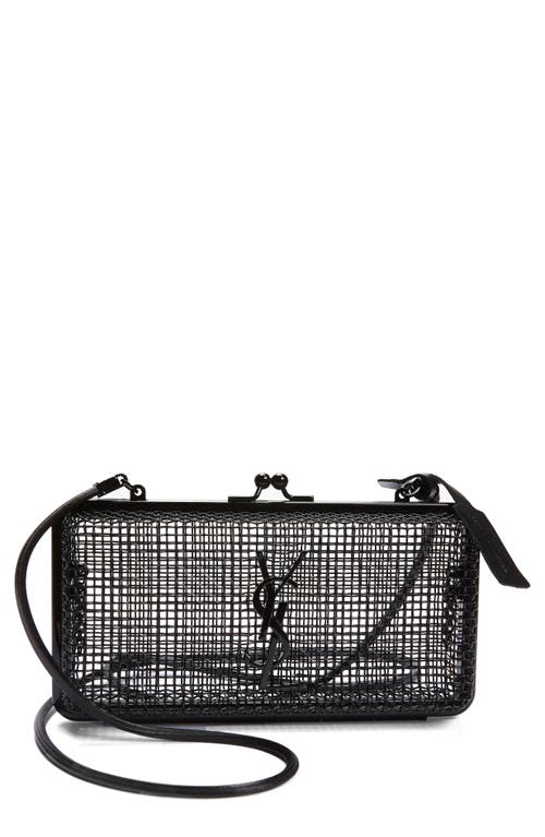 Shop Saint Laurent Cage Clutch In Nero/nero