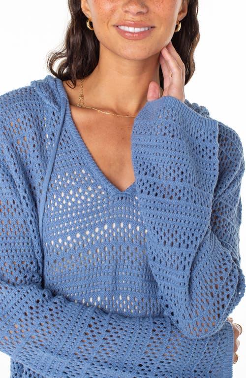 Shop Roxy Hippie Love Open Stitch Hoodie In Infinity Blue