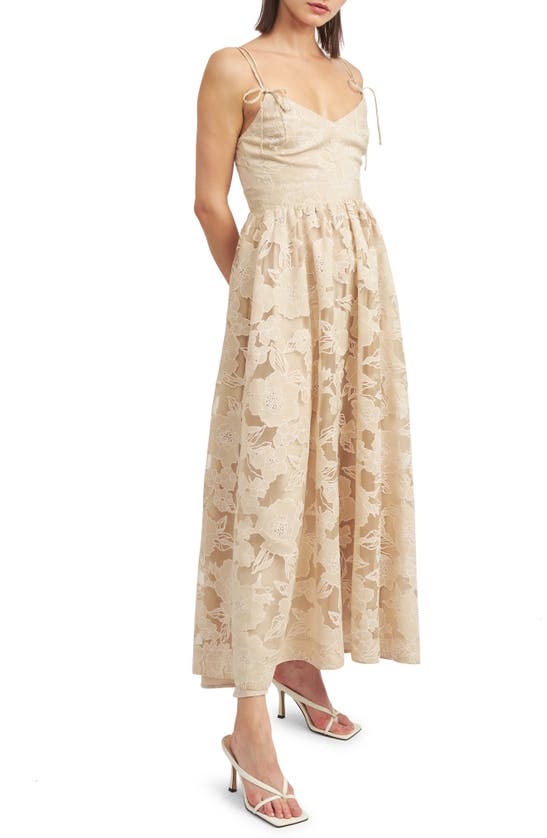 Shop En Saison Jenna Floral Midi Dress In Natural